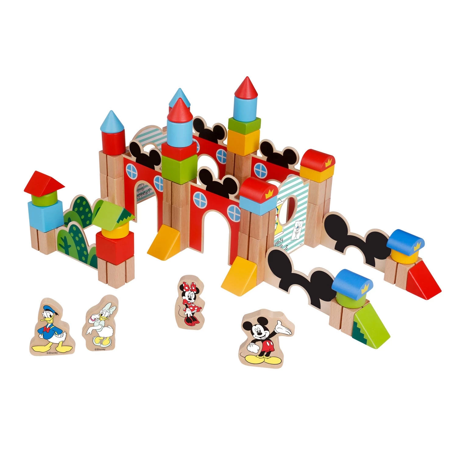 Disney Mickey Mouse Houten Blokken Set, 60dlg - Afbeelding 2