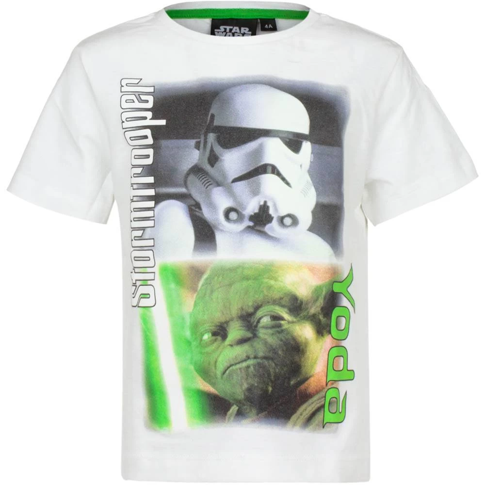 Disney T-Shirt Star Wars - Stormtrooper & Yoda (Wit) - 102cm / 4 Jaar