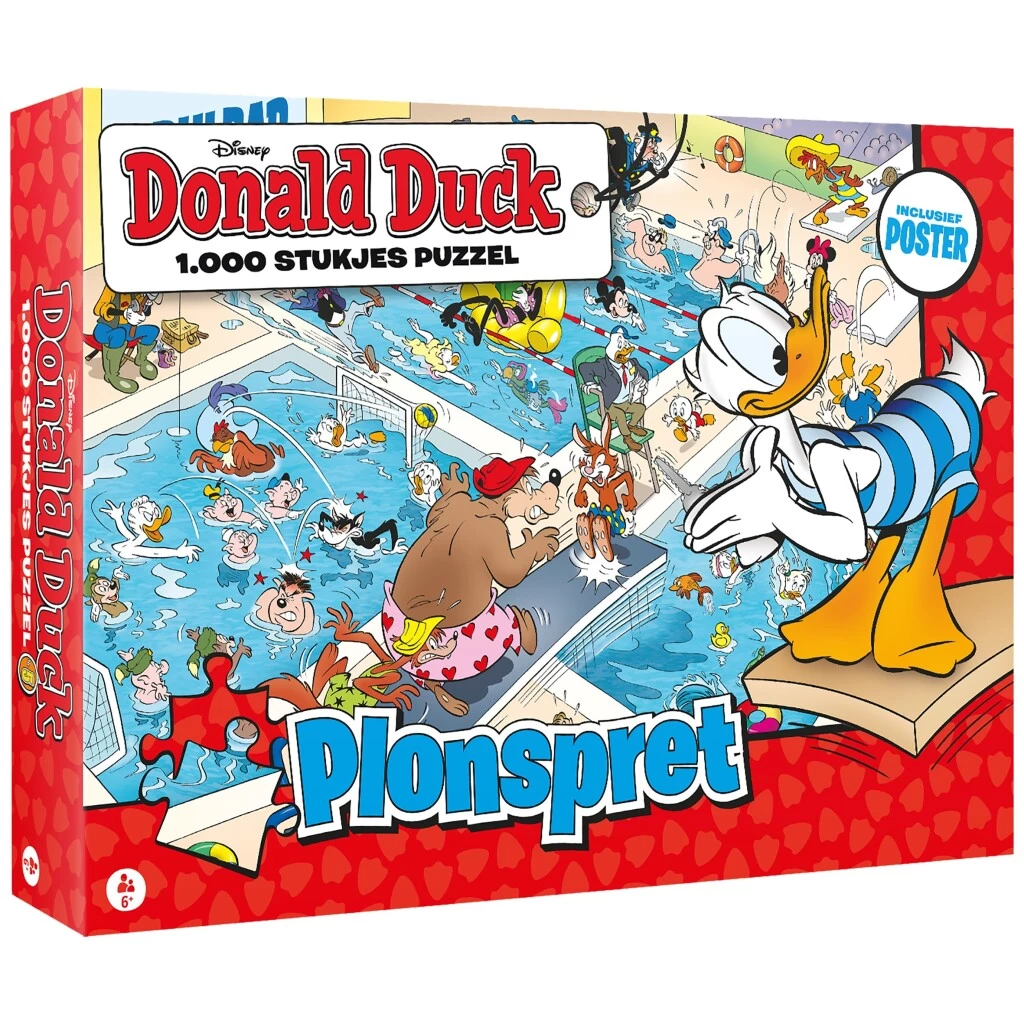 Disney Donald Duck Puzzel Plonspret 1000 Stukjes + Poster - Afbeelding 2