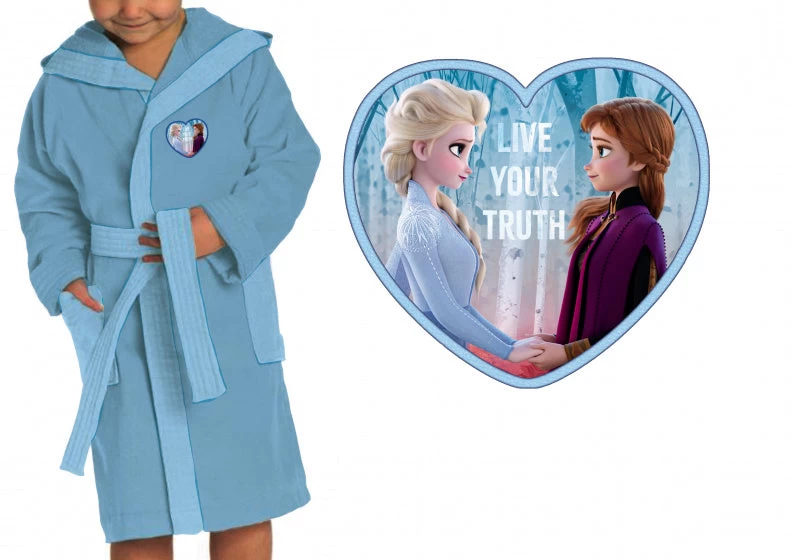 Disney Badjas Frozen II Meisjes Katoen Lichtblauw Maat 122/128 - Afbeelding 2