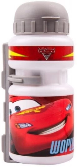 Disney Bidon Met Bidonhouder Cars Wit/rood 500 Ml