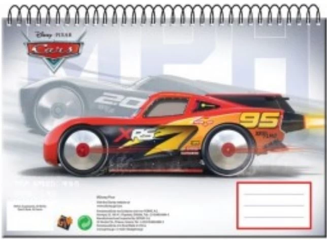 Disney Schetsblok Cars Junior 21 X 31 Cm Papier Rood/wit