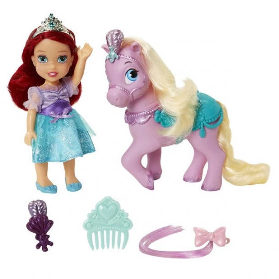 Disney Speelset Ariel En Pony Meisjes Blauw/roze 5-delig