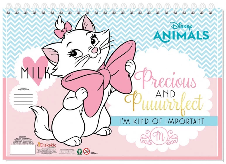 Disney Schets- En Stickerboek Precious 33 Cm Papier Roze/wit