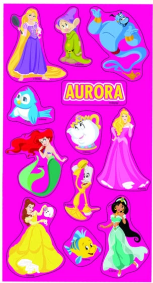 Disney Stickervel Aurora Princess Meisjes 10 X 21 Cm Foam Roze